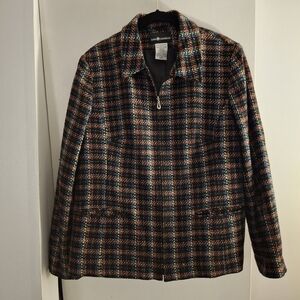 Sag Harbor Women's Classic Multicolor Plaid Jacket